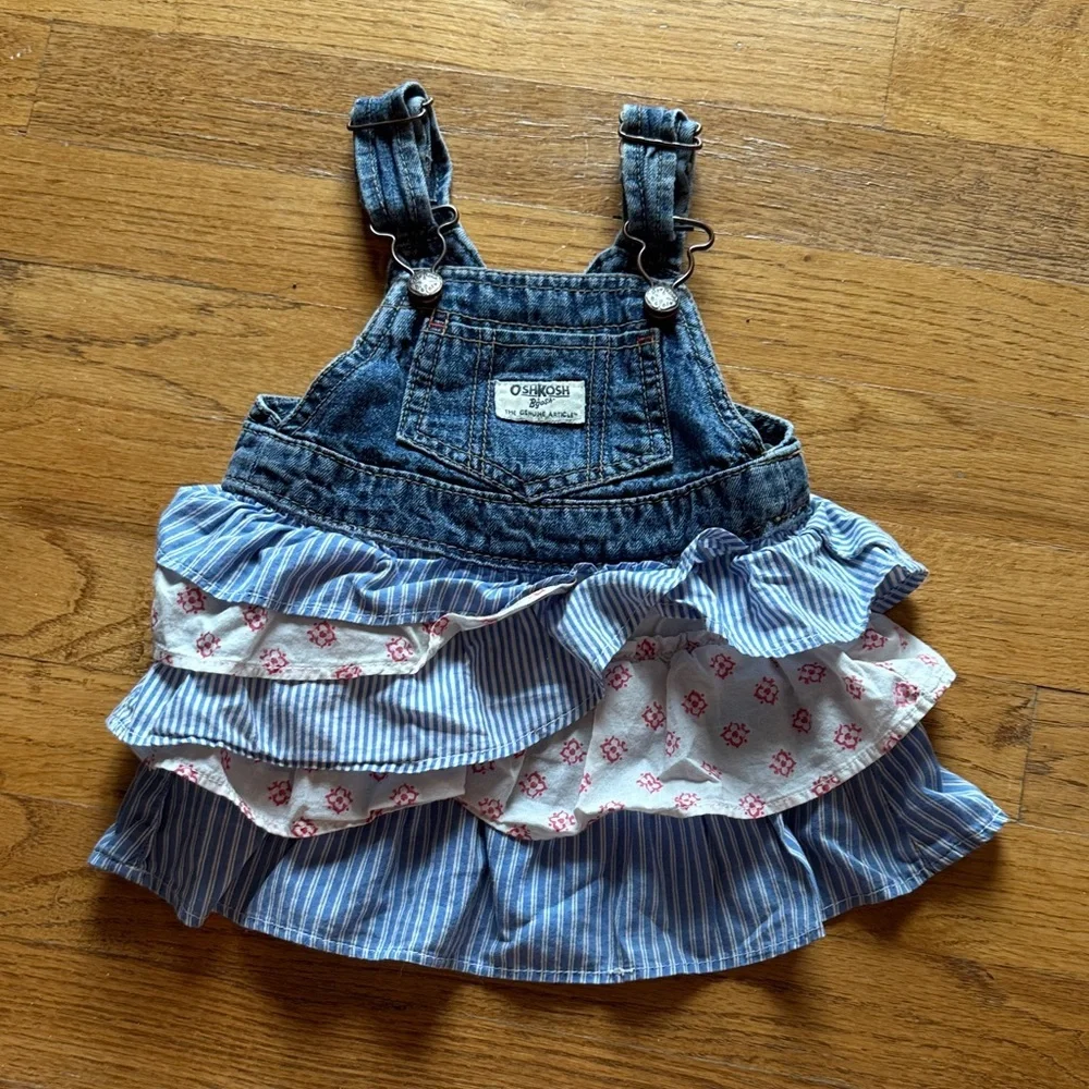 OshKosh B'gosh Denim and Striped Skirtall